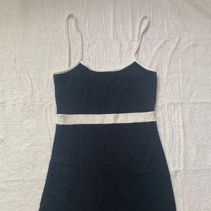 brandy melville navy blue and white dress